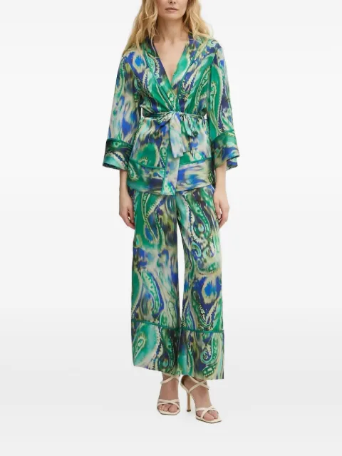 SIMONA CORSELLINI paisley-print straight trousers Green P25CPPA025