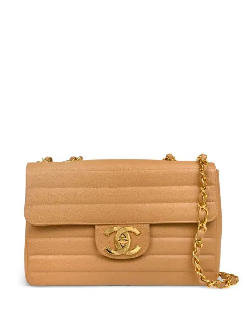 CHANEL Pre-Owned 1995 Jumbo Classic Flap shoulder bag Neutrals 3583580