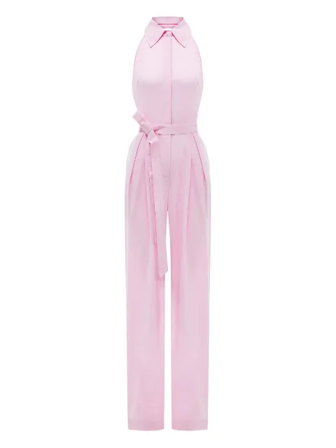 ANNAFOXY halterneck design jumpsuit Pink PINKJUMPSUITINLINEN