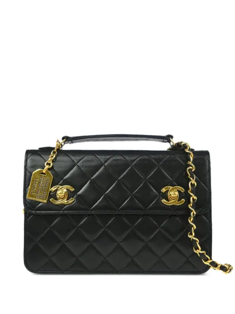 CHANEL Pre-Owned 1990 Double Turn-Lock handbag Black 1573909