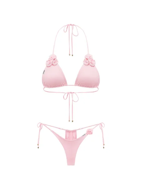 ANNAFOXY floral detailing bikini Pink FLEURROSEMINIBIKINISET