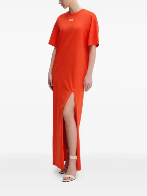 MSGM logo-print maxi dress Orange 3841MDA83257002