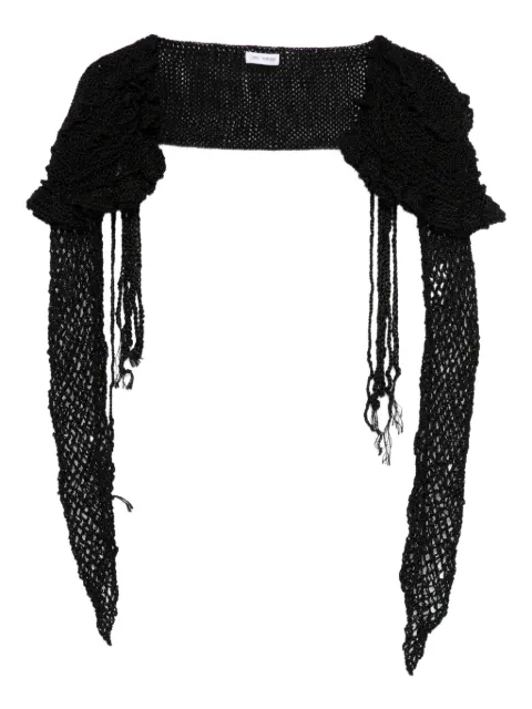 Judy Turner Shylla puff-sleeve crochet shrug Black STYLE17