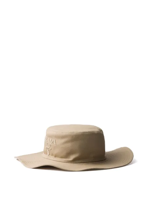Prada wide-brimmed drill hat Neutrals 2HC2502CXL