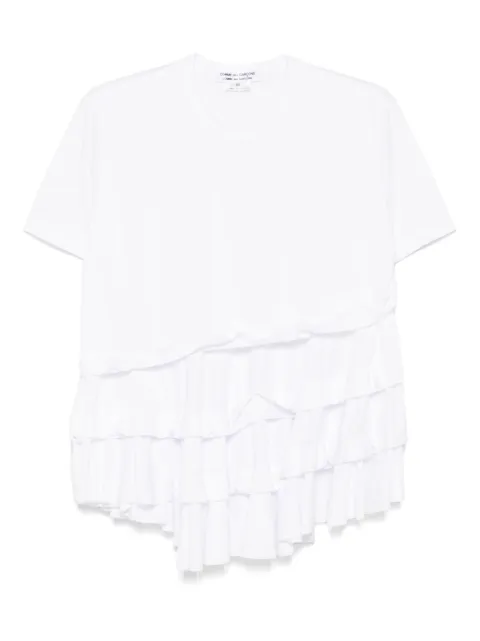 Comme Des Garçons Comme Des Garçons asymmetric ruffled T-shirt White ROT008