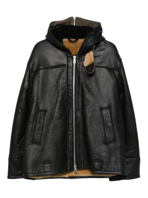 OUR LEGACY Blizzard hooded leather jacket Black M4259BN