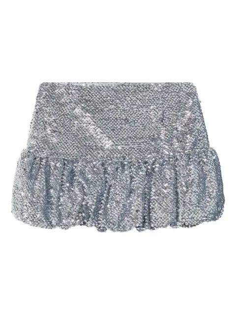 16Arlington sequinned bubble-hem mini skirt Silver SMN162AW2502