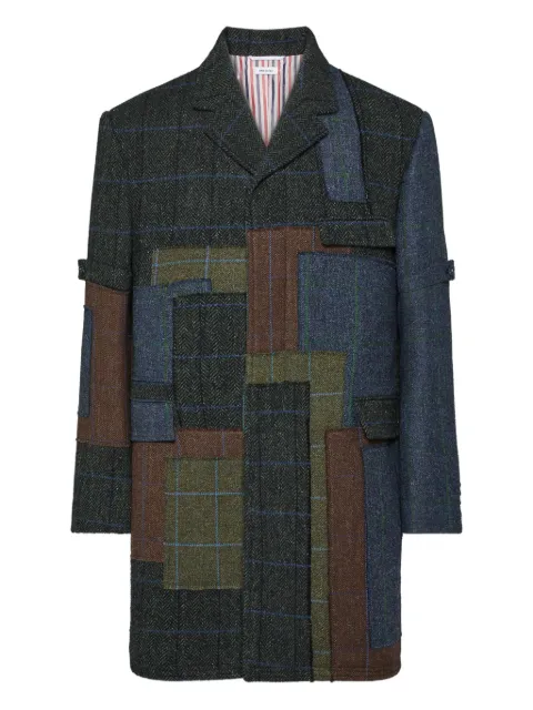 Thom Browne hunting tweed chesterfield armband jacket Green MOR152EE1413