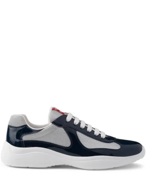 Prada patent leather and technical fabric America's cup sneakers Blue 4E3400FG000ASZ