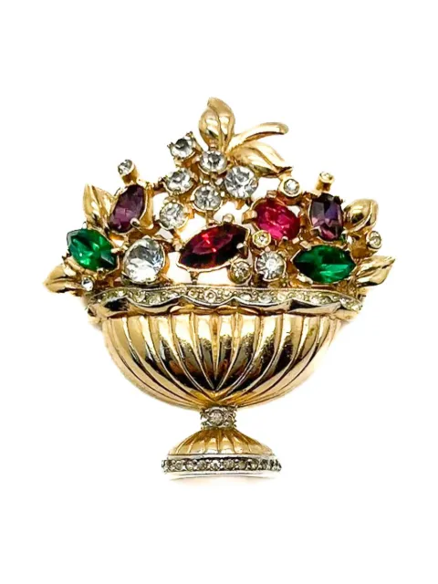 Jennifer Gibson Jewellery 1950s x Coro Giardinetti Basket brooch Gold JGJCOROBKTBRO