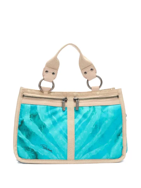 Roberto Cavalli Roma watercolour-print tote bag Blue ULL008IL020