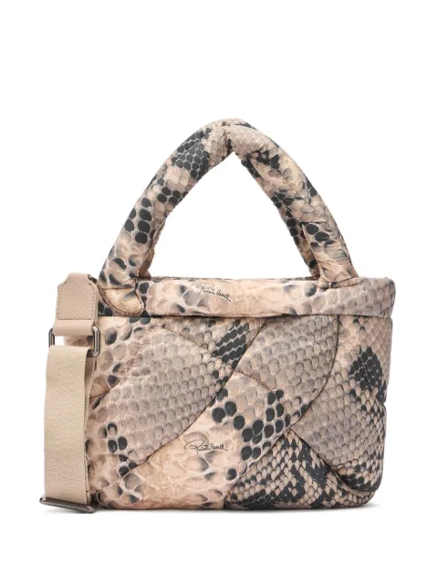 Roberto Cavalli Firenze quilted snakeskin-effect shoulder bag Neutrals UALL01IL022