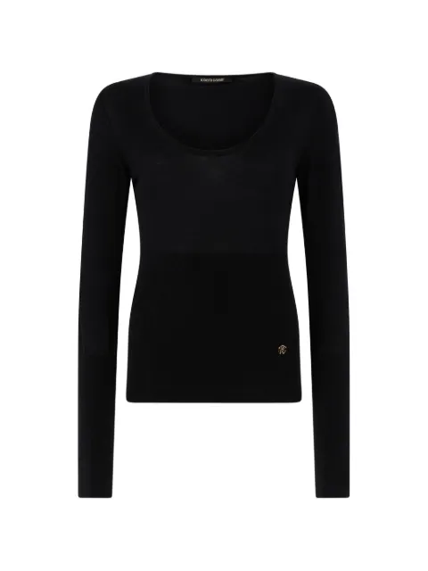 Roberto Cavalli scoop-neck ribbed-knit sweater Black UWM608WH003