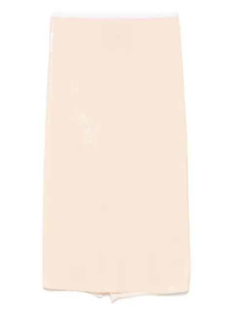 Semicouture Meghan midi skirt Neutrals S5SL05