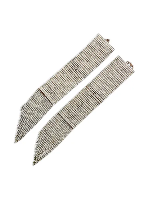Jennifer Gibson Jewellery 2000s rhinestone tassel cuffs (set of two) Silver JGJTASSCUFF
