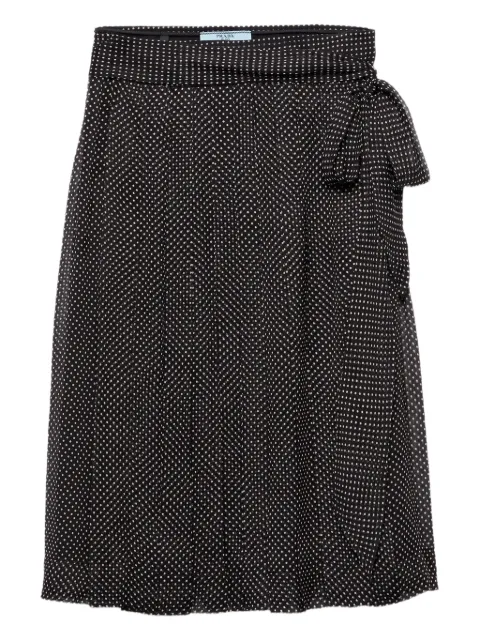 Prada printed chiffon wrap midi skirt Black P191WSOOO17LD