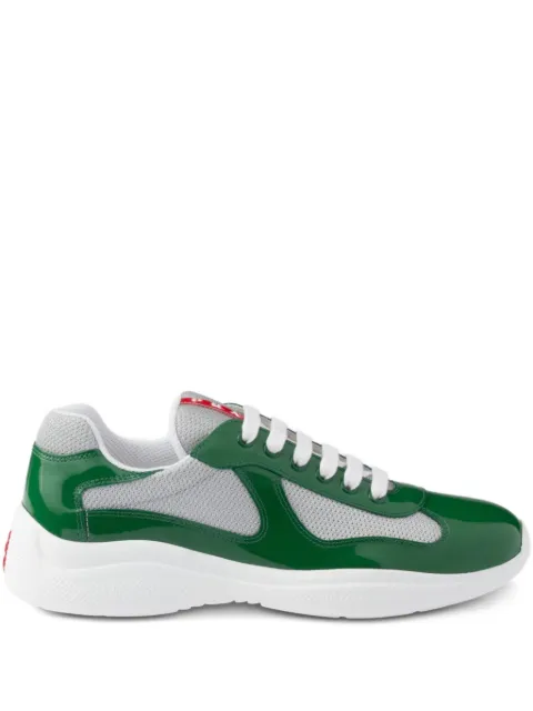 Prada patent leather and technical fabric America's cup sneakers Green 4E3400FG000ASZ