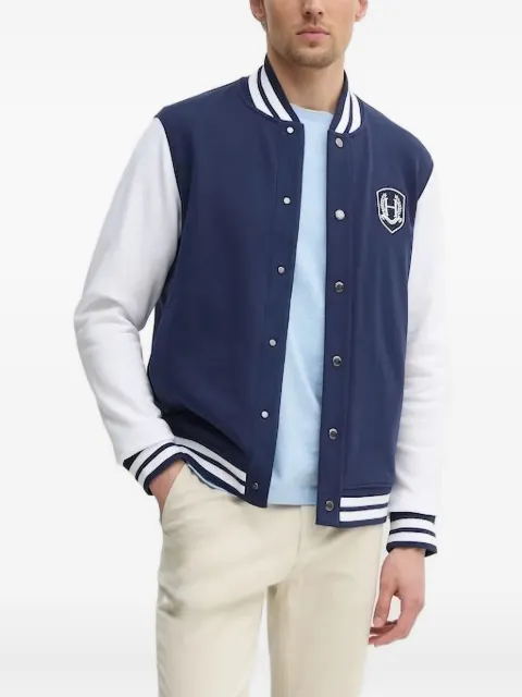 Hackett London logo-patch bomber jacket Blue HM581349