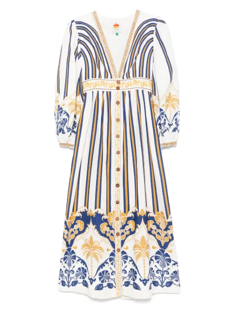 FARM Rio graphic-print maxi dress White 333826