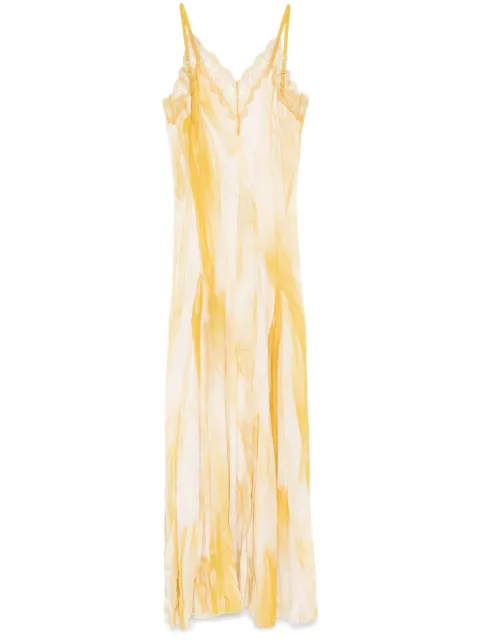 Elisabetta Franchi lace-trim maxi dress Yellow ABR5452E2