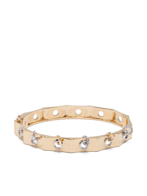 Rainbow K 14K yellow and white gold Eyet diamond bangle Gold B029