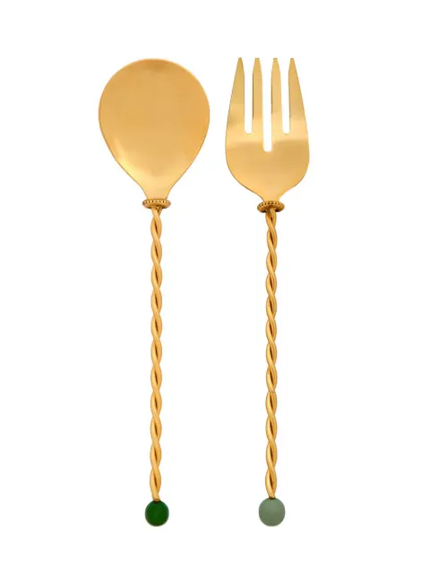 Bitossi Home Torchon salad servers set Gold LTS02407