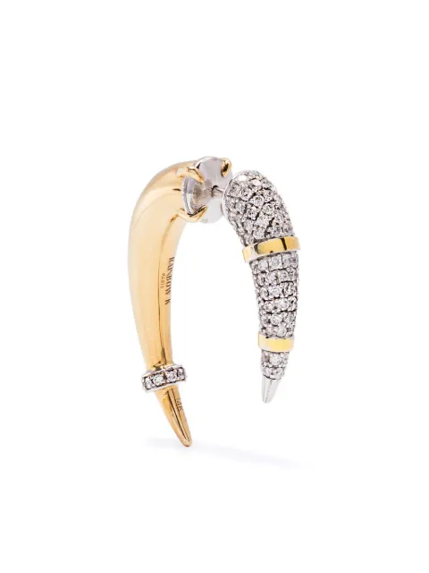 Rainbow K 14K yellow and white gold Horn diamond earring Gold E036