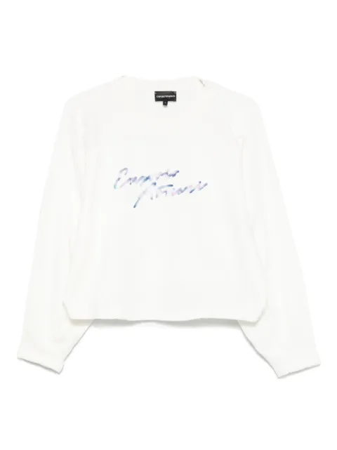 Emporio Armani logo-embroidered sweatshirt White EW000887AF12538