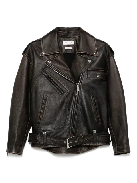 Alexander McQueen leather jacket Brown 833758Q5APD004