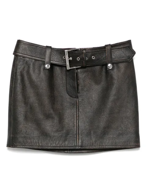 Alexander McQueen leather mini skirt Brown 829750Q5APD