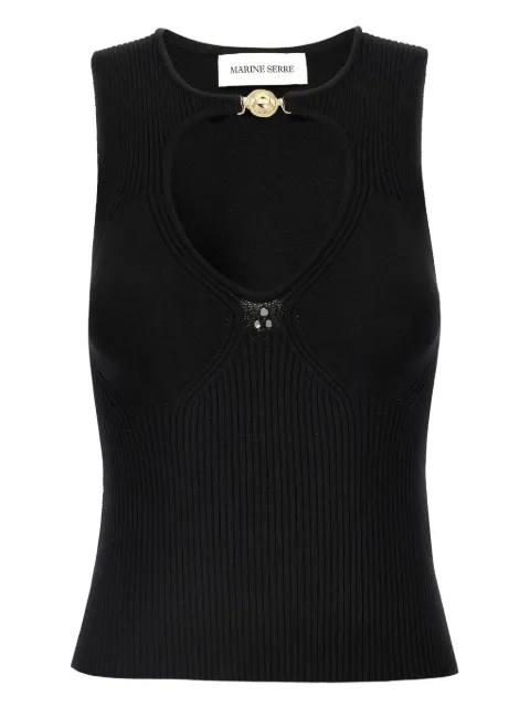Marine Serre open-knit tank top Black WTK058ACKNI0514