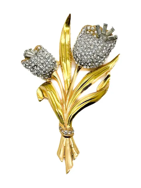 Jennifer Gibson Jewellery 1940s Coro Floral brooch Gold JGJCOROFLOBRO