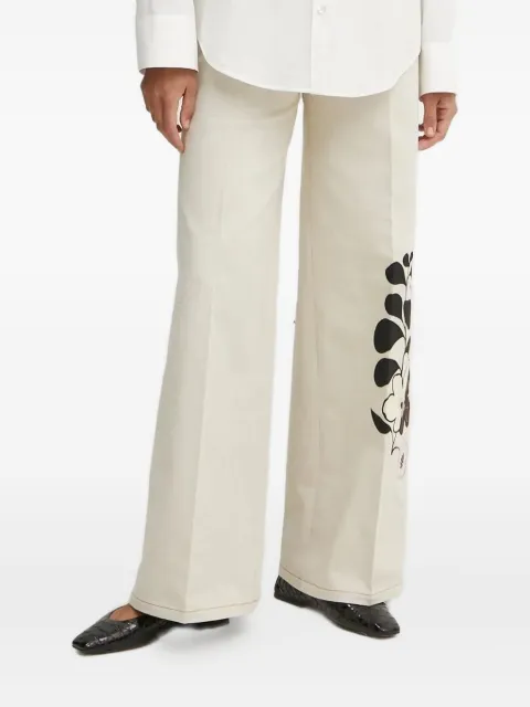 Forte Forte floral-embroidered wide-leg trousers White 13719MYPANTS
