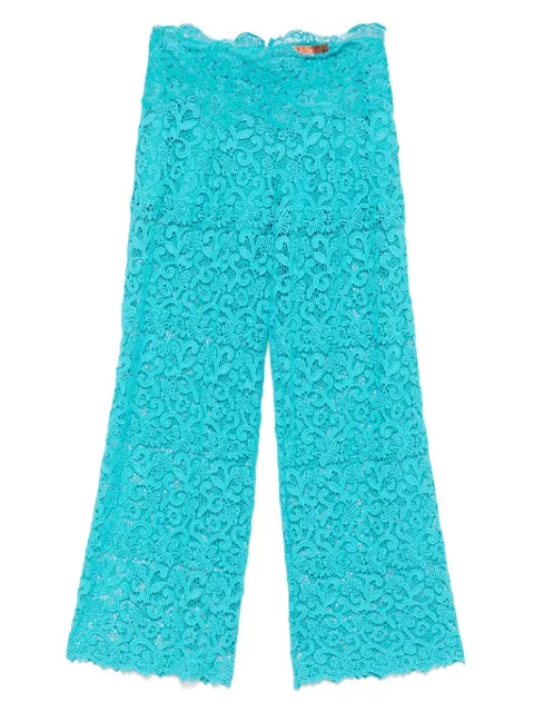 Ermanno Scervino floral-lace trousers Blue D464P613FDHGJ