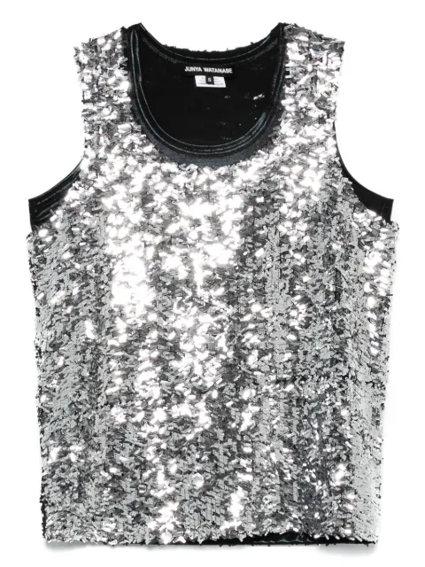 Junya Watanabe sequin-embellished top Silver JOT009051