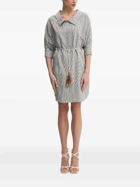 LIU JO striped-belted shirt mini dress Black WA5397T6049