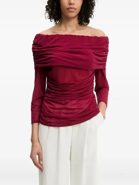 NEVER FULLY DRESSED draped off-shoulder top Red NFDTO1669