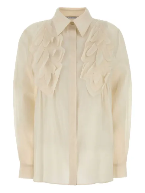 Alberta Ferretti appliqué-detail cotton shirt Neutrals A02140128