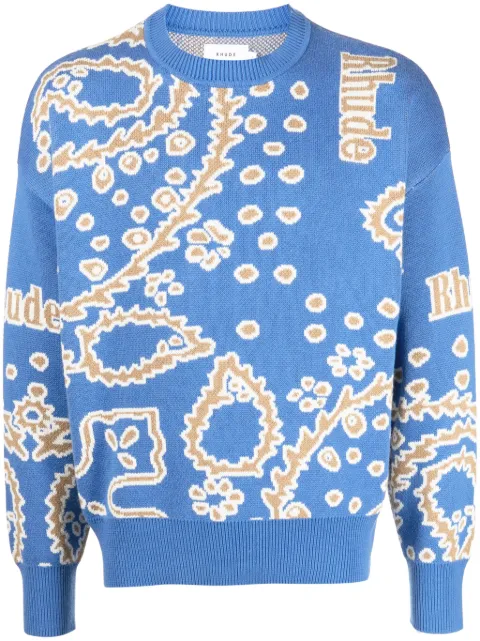 RHUDE bandana-knit sweater Blue RHPS23SW02822190