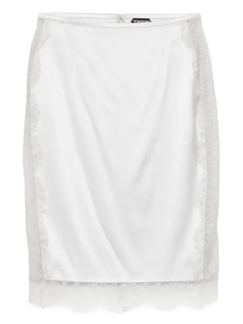 TOM FORD lace-detail midi skirt Grey GC5812FAX1095