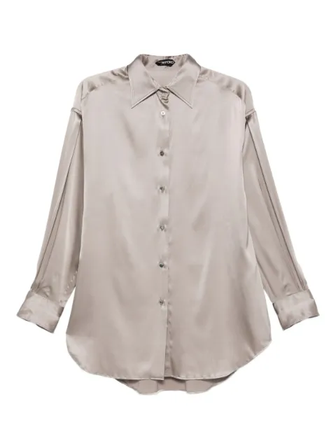 TOM FORD satin shirt Grey CA3211FAX881