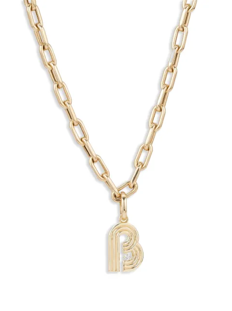 Adina Reyter 14CT yellow gold Initial diamond pendant Gold N2282BRNY14