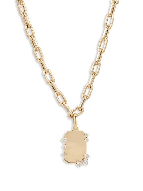 Adina Reyter 14CT yellow gold Dog Tag diamond necklace Gold N2286BRNY14