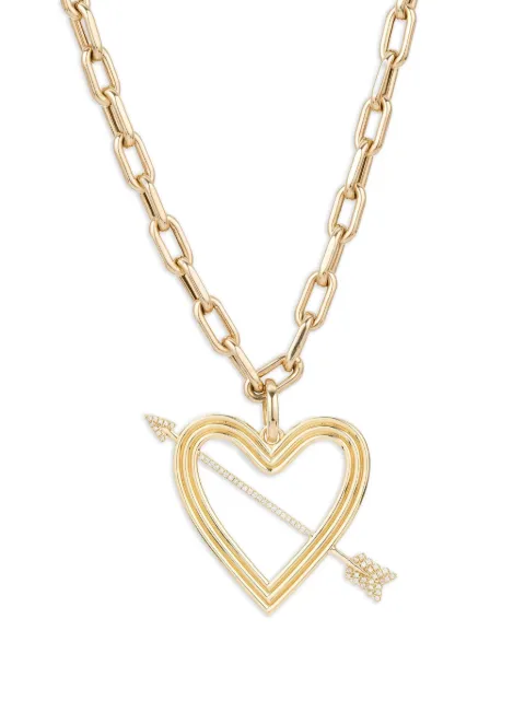 Adina Reyter 14CT yellow gold Heart and Arrow diamond necklace Gold N2285BRNY14
