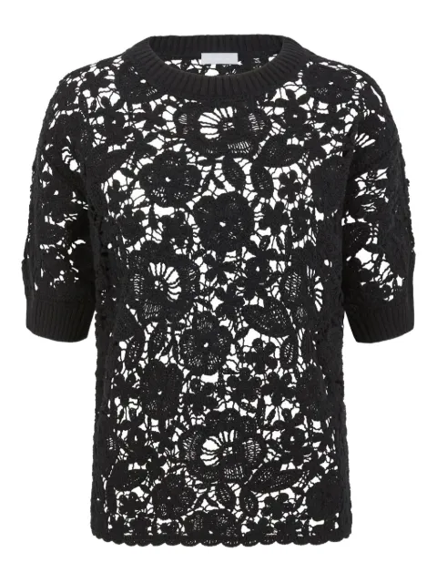 P.A.R.O.S.H. floral lace T-shirtt Black COPPERD540845