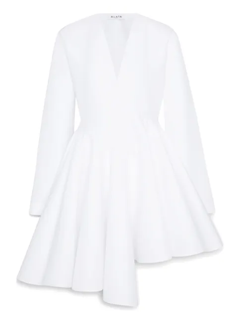 Alaïa asymmetric mini dress White AA9R2618T447A