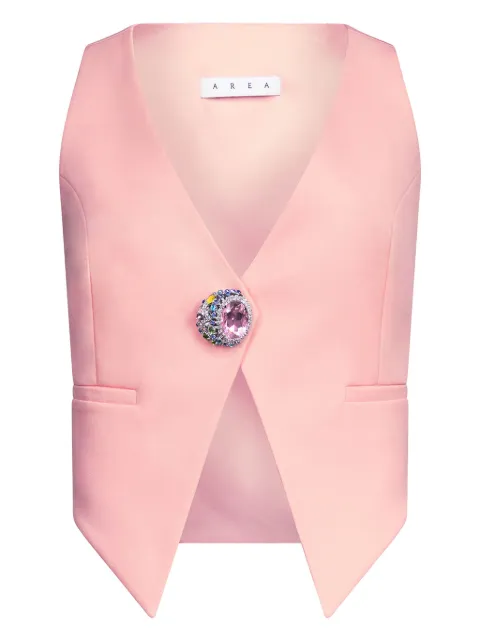 AREA crystal-embellished gilet Pink SS25AWTA0025FA01