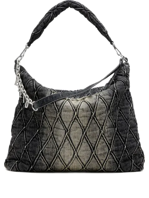 Diesel Charm-D quilted chain-embellished shoulder bag Black X10363P6330