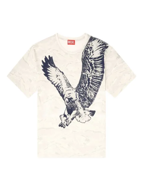 Diesel T-Boxt-T14 eagle-print camouflage T-shirt Neutrals A193170DLBM