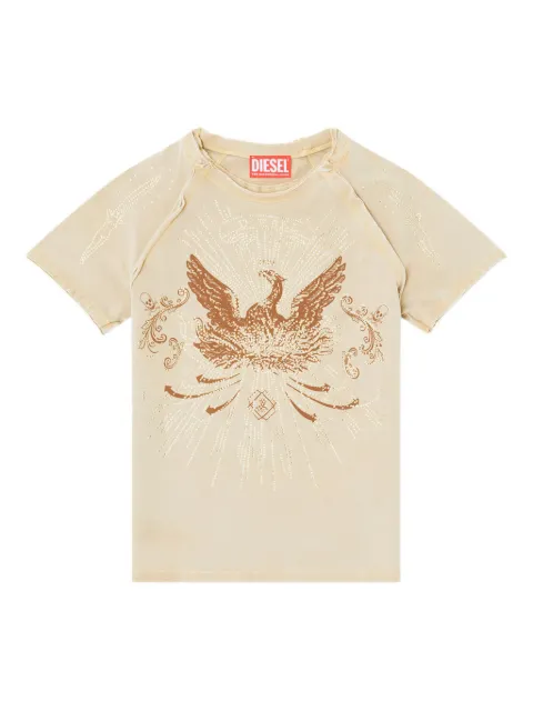 Diesel T-Roweena rhinestone-embellished T-shirt Neutrals A183930JLBW